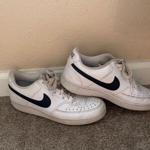 Nike white Sneakers with Black Logo